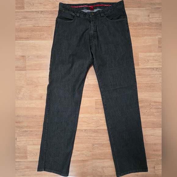 Ermenegildo Zegna Jeans Mens 36 Luxury Denim Leather Trim Tailored Italy